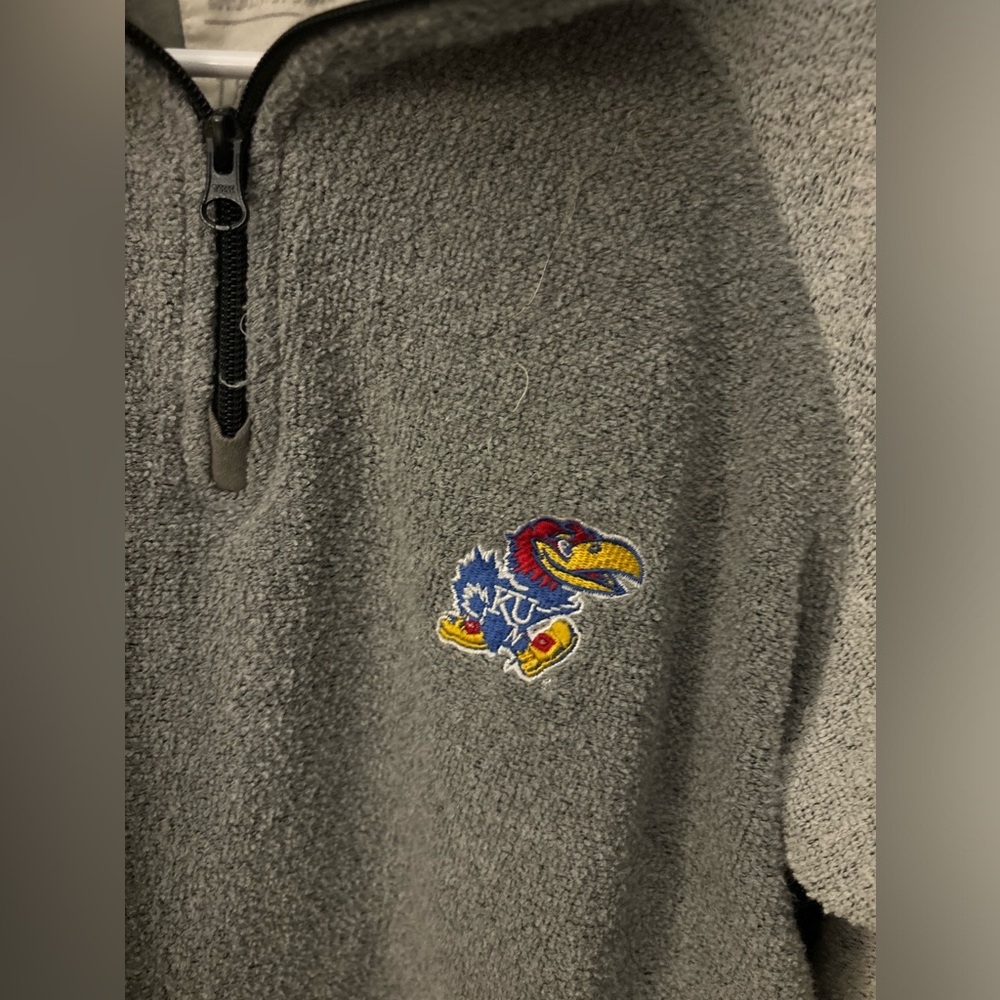 Jayhawks Gray Quarter-Zip Pullover - image 2